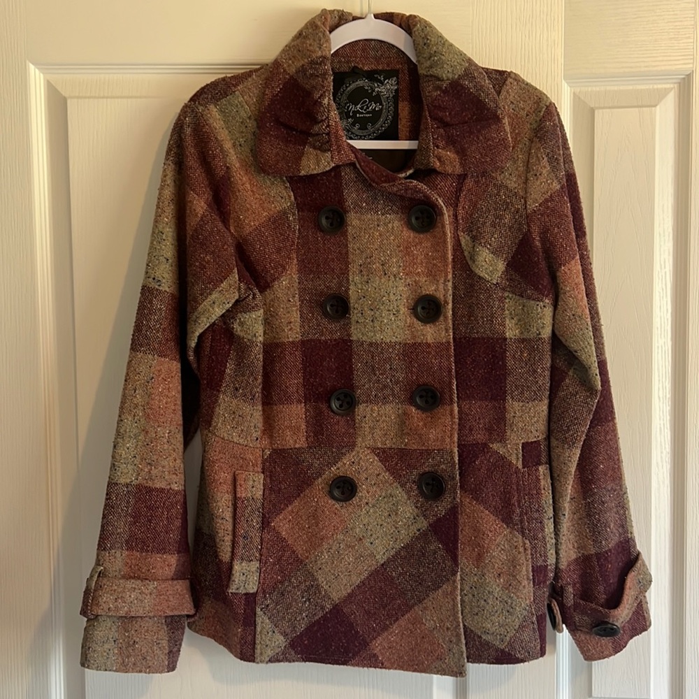 Women’s Wool Plaid Pea Coat